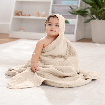 Little Teekie Soft Muslin Baby Hooded Towel Set