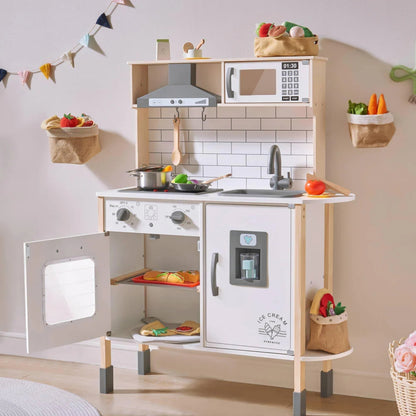 Little Teekies Interactive Wooden Play Kitchen with Sounds & Cookware