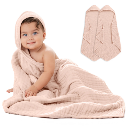 Little Teekie Soft Muslin Baby Hooded Towel Set