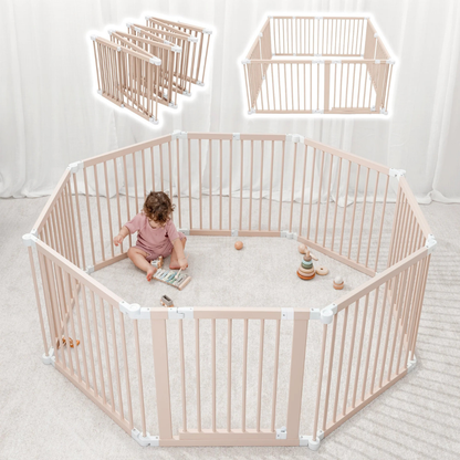 Little Teekie Wooden Baby Playpen Safety Fence