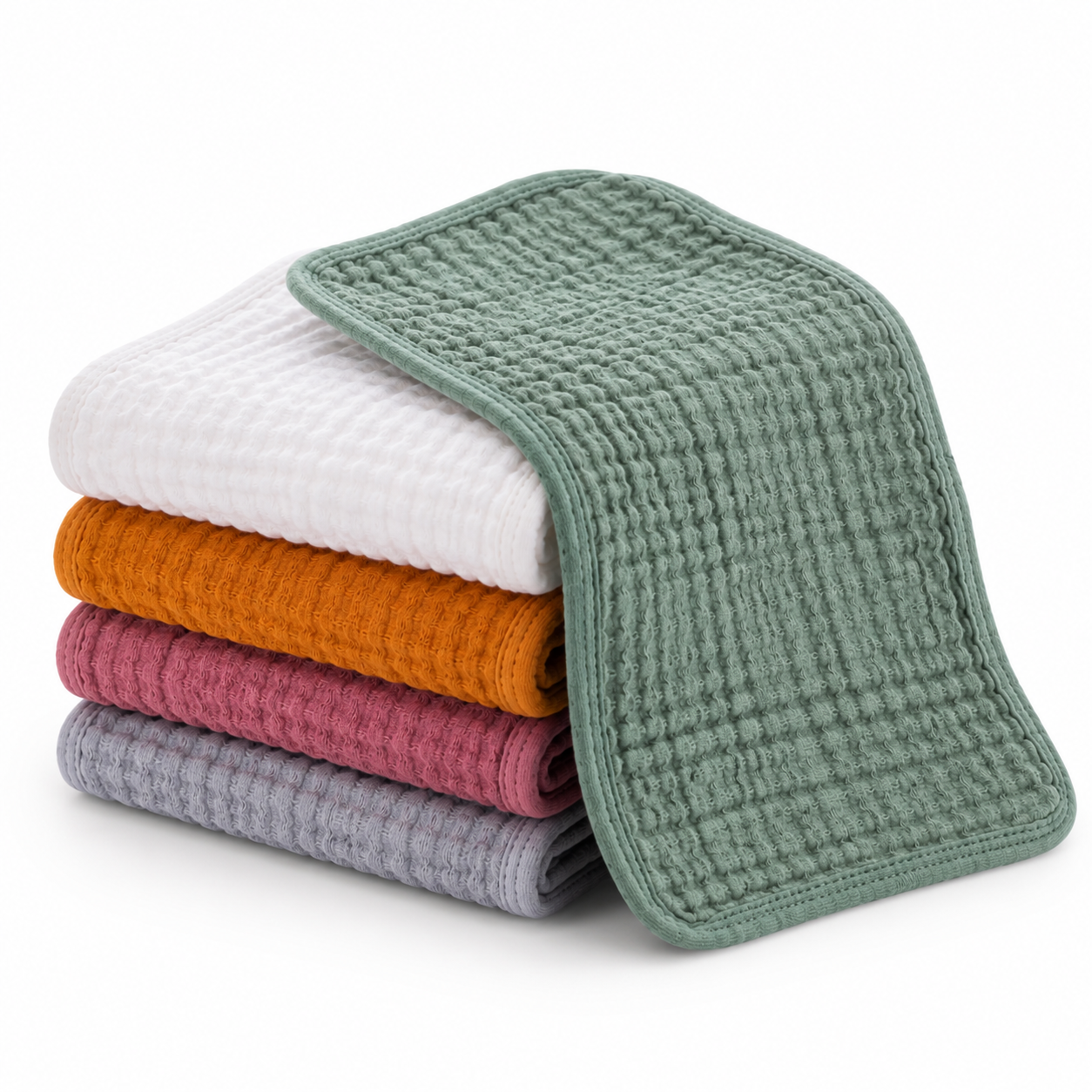 Little Teekie 6-Layer Cotton Muslin Baby Burp Cloth Set