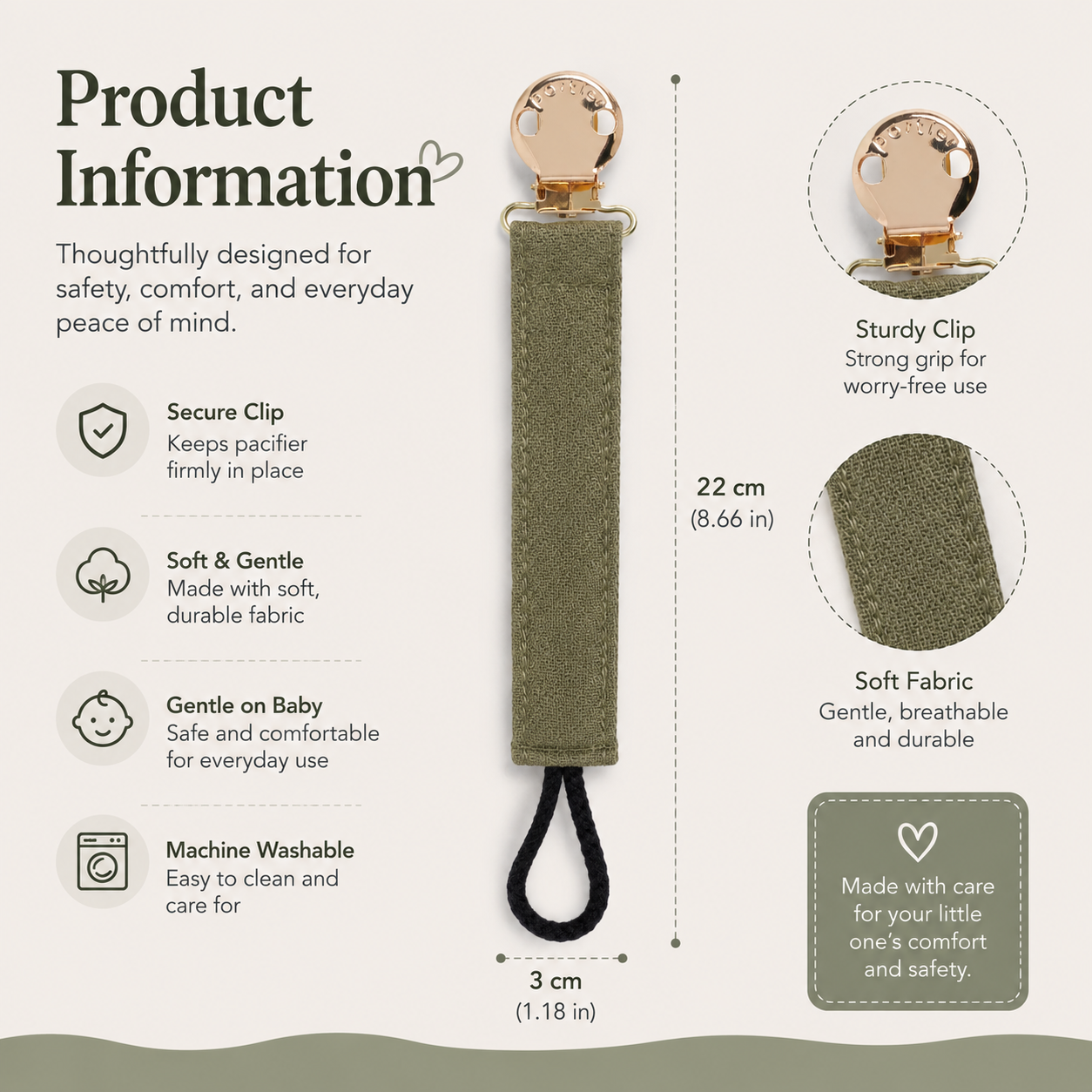 Little Teekie Premium Pacifier Clip Strap