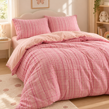 Little Teekie 100% Cotton Kids Bedding Set | King Double Size 200*230cm – Pink