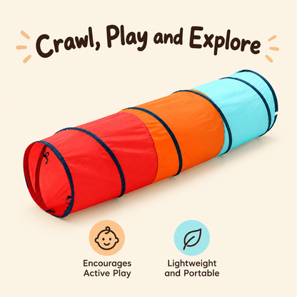 Little Teekie Play Tunnel | OEKO-TEX Cotton Canvas, Foldable – Multicolor