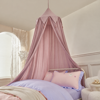 Little Teekie Sheer Bed Canopy | Hanging Cot & Kids Bed Canopy – Dusty Mauve