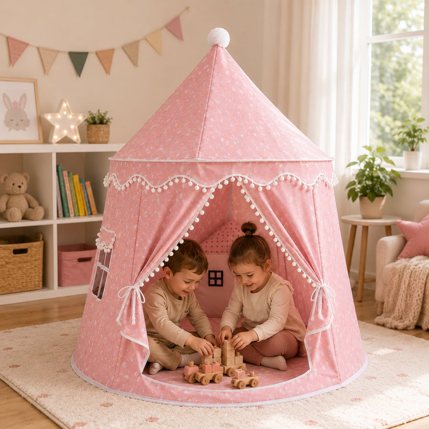 Kids Play Tent Indoor Princess Teepee | Pink Cotton