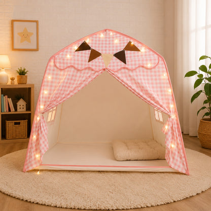 Little Teekie Kids Bed Canopy Play Tent Pink Gingham