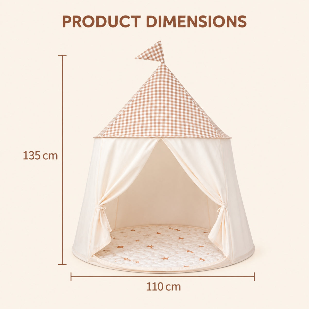 Little Teekie Pop-Up Play Tent | Cotton, Mesh Windows & Flag Roof