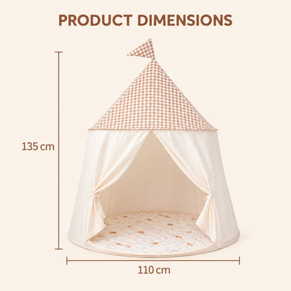 Little Teekie Pop-Up Play Tent | Cotton, Mesh Windows & Flag Roof