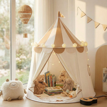 Little Teekie Pop-Up Pavilion Play Tent | Cotton Canvas Indoor Outdoor Kids Tent