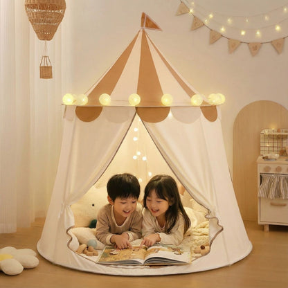 Little Teekie Pop-Up Pavilion Play Tent | Cotton Canvas Indoor Outdoor Kids Tent