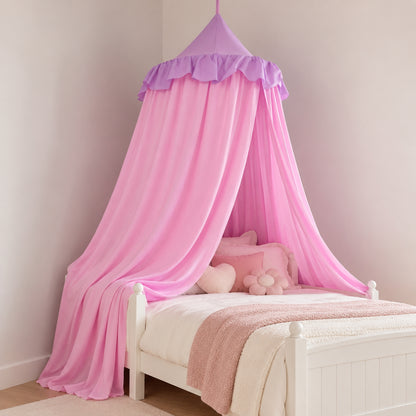 Little Teekie Cotton Bed Canopy | Non-Toxic Materials, Ample Storage – Pink