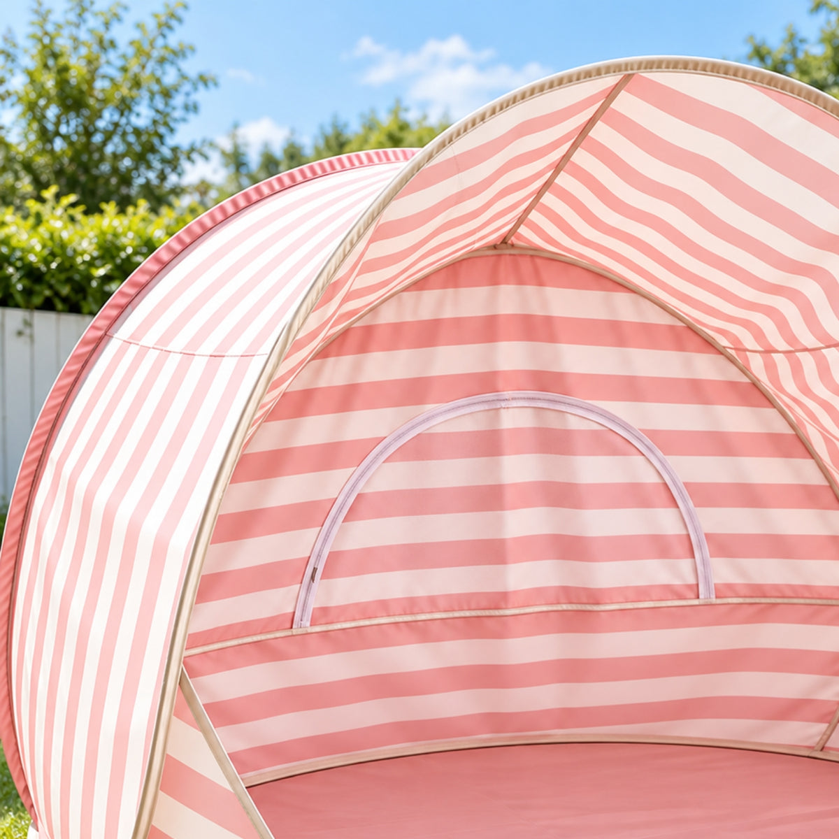 Little Teekie Kids Pop-Up Beach Tent & Sand Toy Set | UV-Protective Shade – Pink Stripe