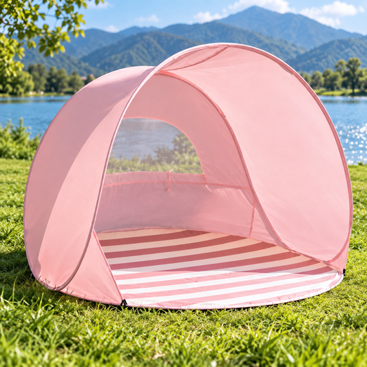 Little Teekie Baby Beach Tent | UPF 50+ Pop-Up Sun Shelter – Blush Pink
