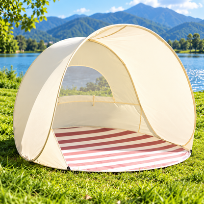 Little Teekie Baby Beach Tent | UPF 50+ Pop-Up Sun Shelter – Vanilla Cream