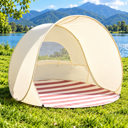 Little Teekie Baby Beach Tent | UPF 50+ Pop-Up Sun Shelter – Vanilla Cream