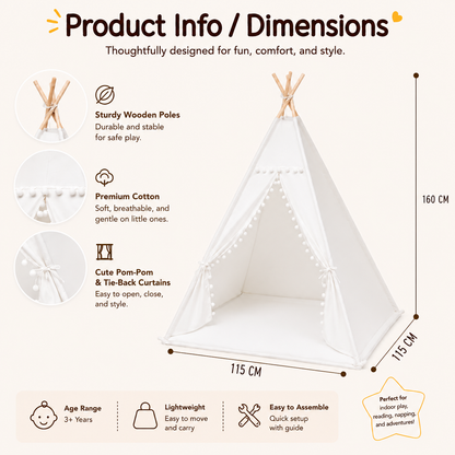 Little Teekie Classic Teepee Play Tent for Kids