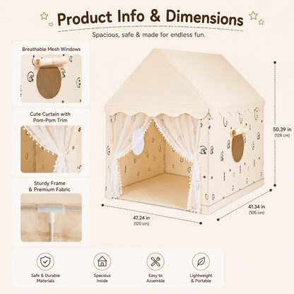 Little Teekie Kids Playhouse Tent with Curtains