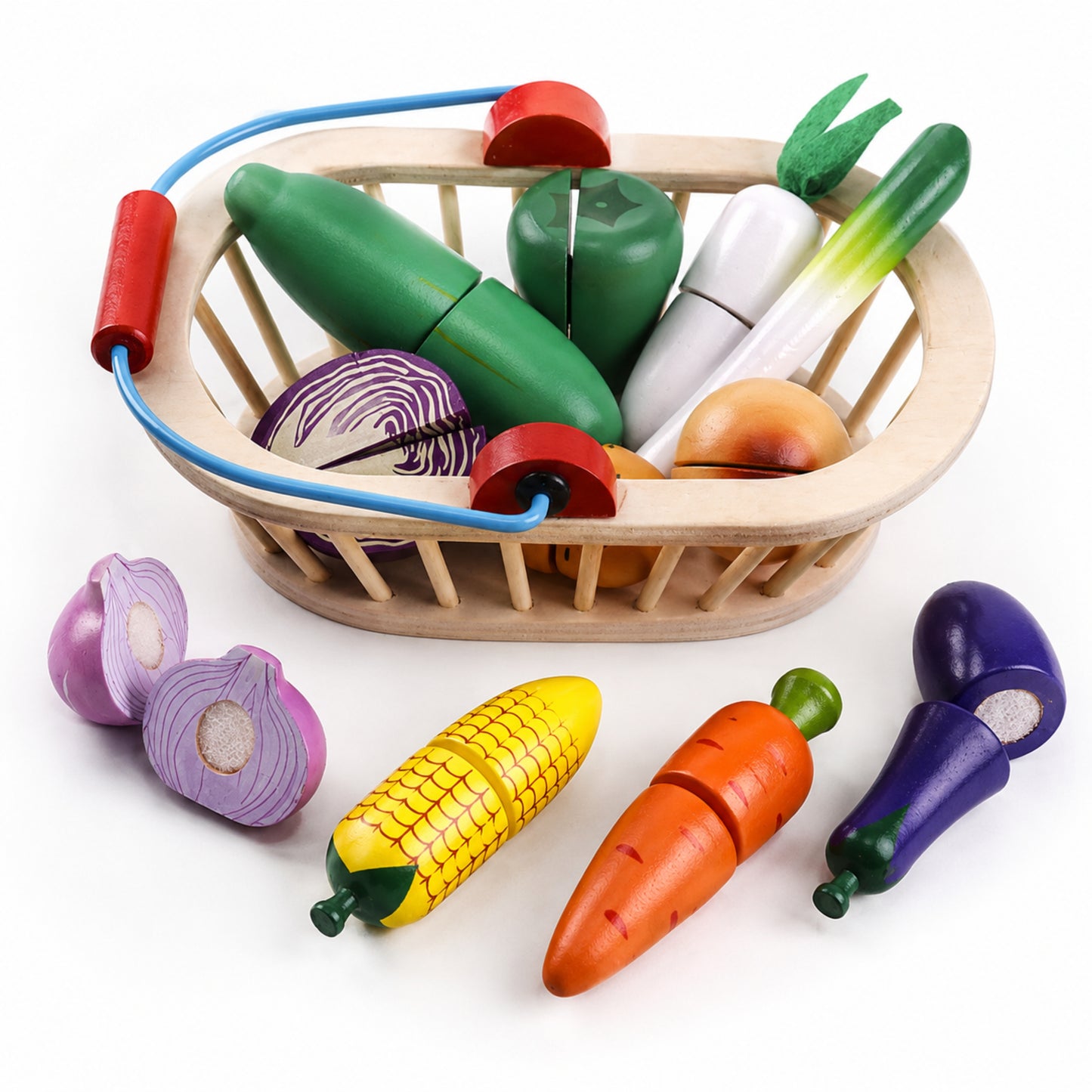 Little Teekie Wooden Fruit & Veggie Play Food Set