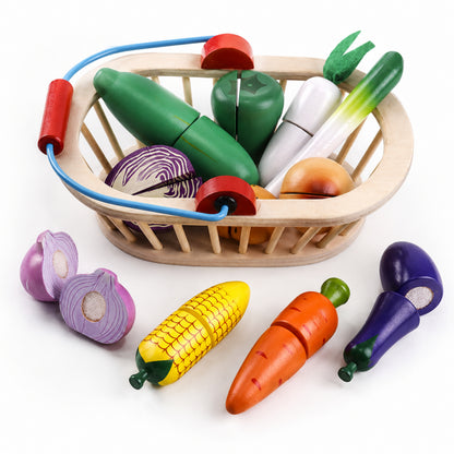 Little Teekie Wooden Fruit & Veggie Play Food Set