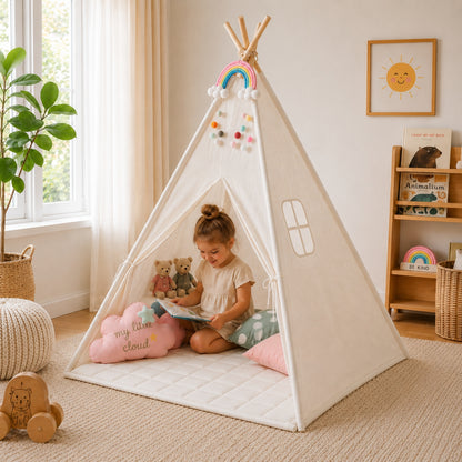 Little Teekies Kids Teepee Play Tent with Mat