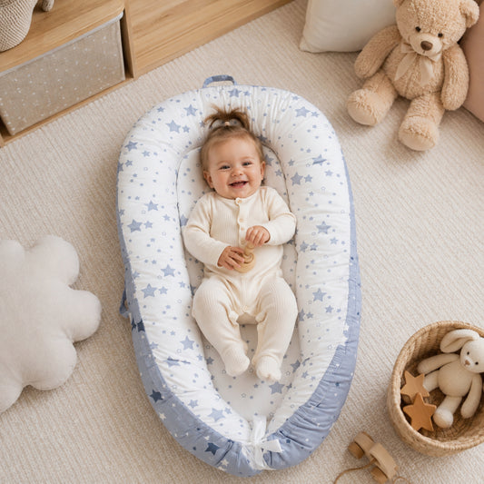 Little Teekie Leaf Print Baby Nest Lounger