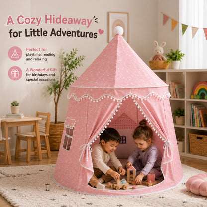 Kids Play Tent Indoor Princess Teepee | Pink Cotton