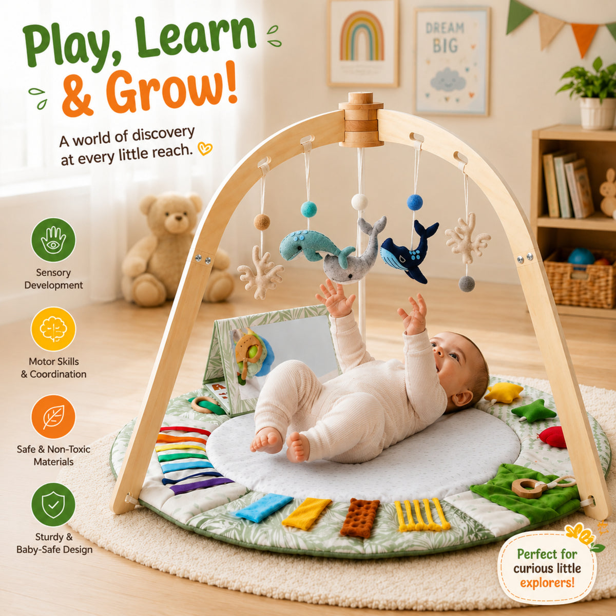 Little Teekie Ocean Baby Play Gym & Sensory Activity Mat