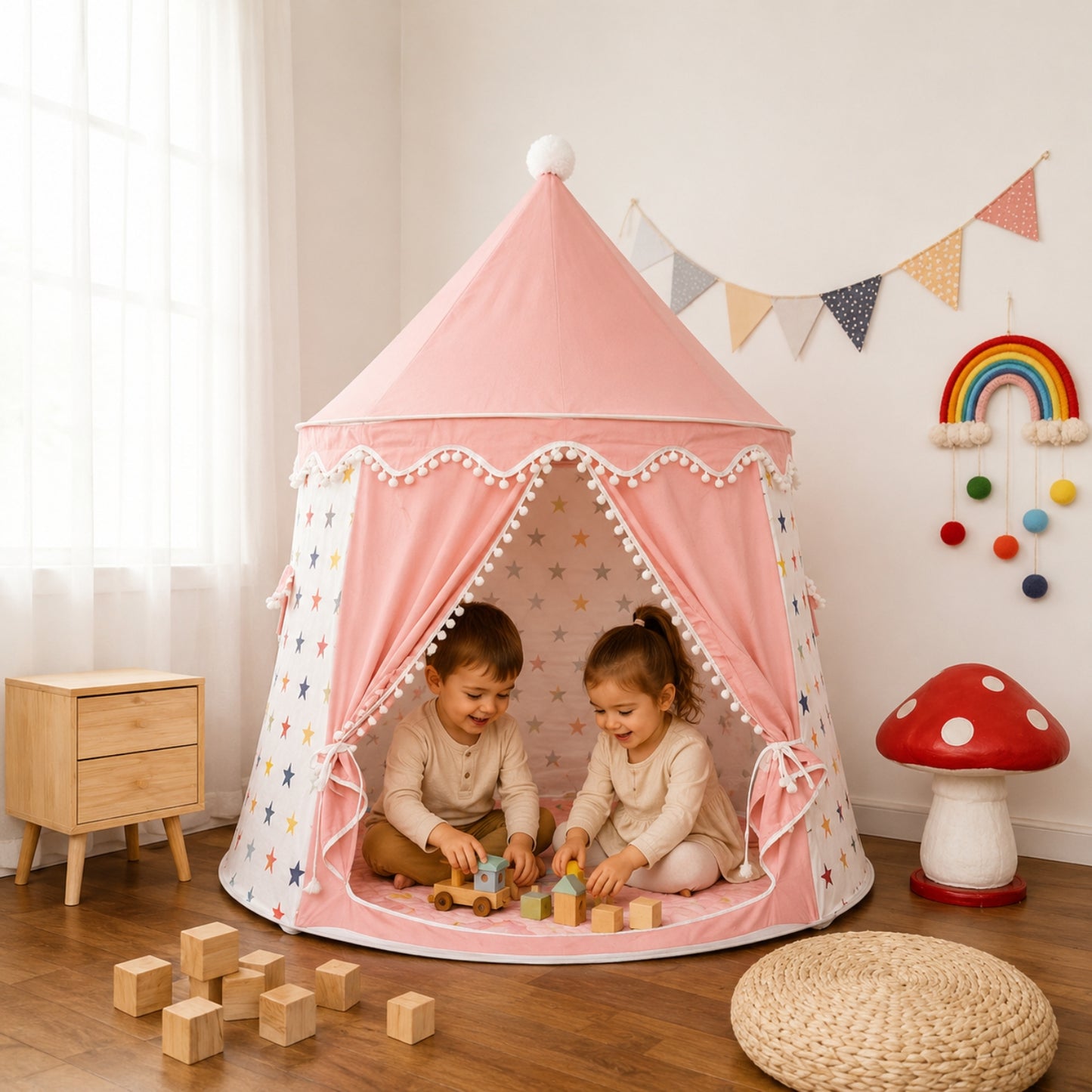Pink Star Kids Indoor Play Tent