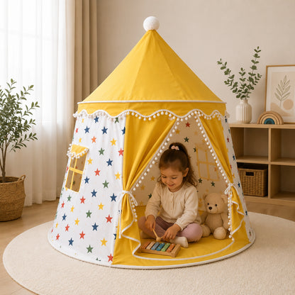 Yellow Star Kids Indoor Play Tent