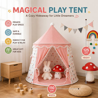 Pink Star Kids Indoor Play Tent
