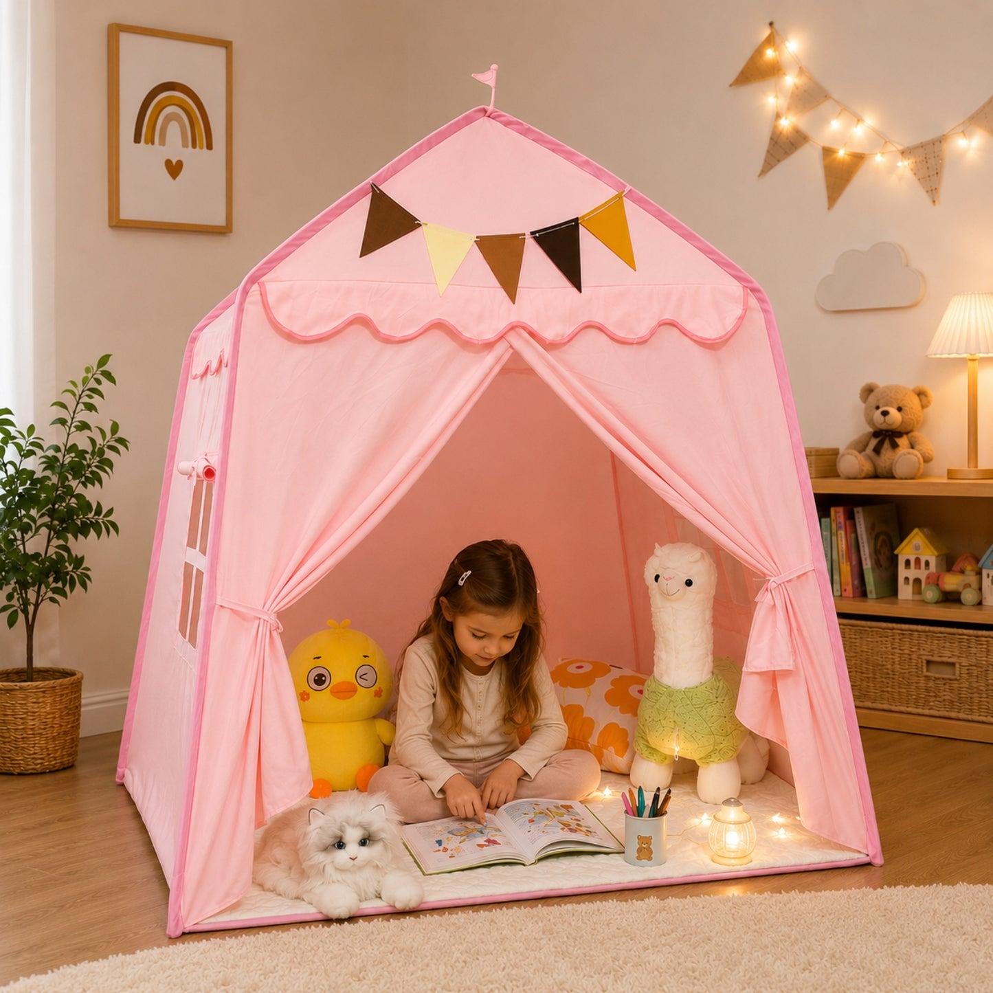 Little Teekie Kids Bed Canopy Play Tent Pink