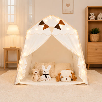 Little Teekie Kids Bed Canopy Play Tent Beige