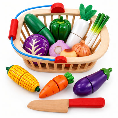 Little Teekie Wooden Fruit & Veggie Play Food Set