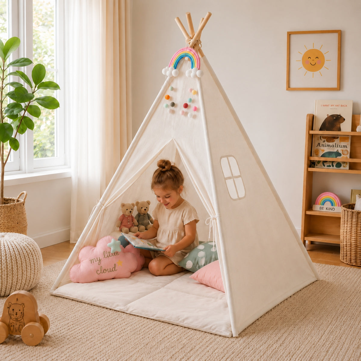 Little Teekies Kids Teepee Play Tent with Mat
