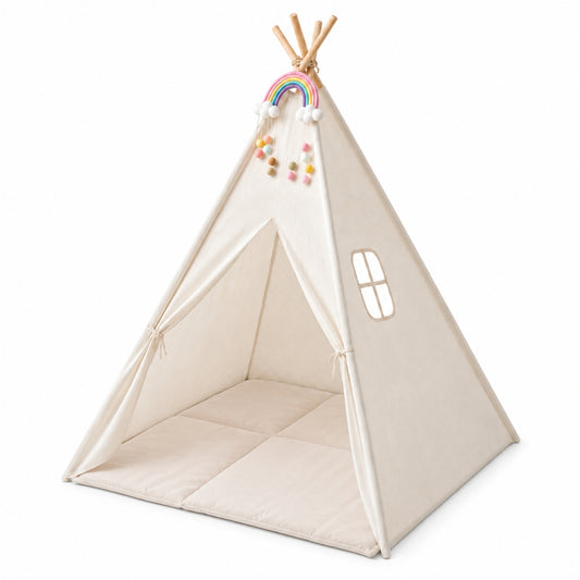 Little Teekies Kids Teepee Play Tent with Mat