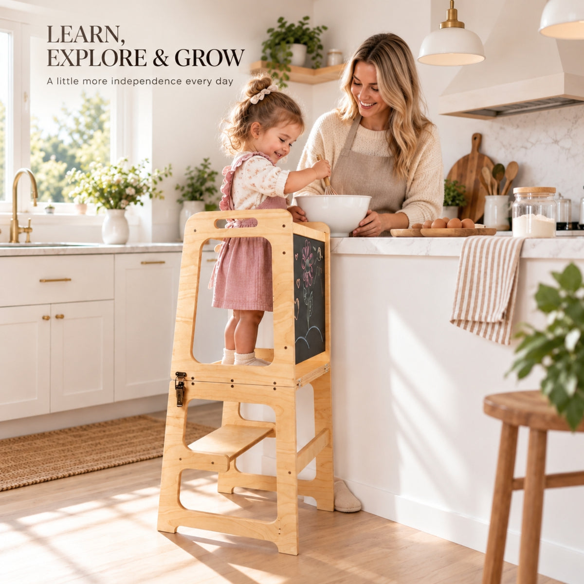 Little Teekie 3-in-1 Adjustable Wooden Learning Tower