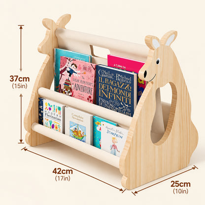 Little Teekie Kangaroo Book Storage | Kids Front-Facing Book Rack – Pebble
