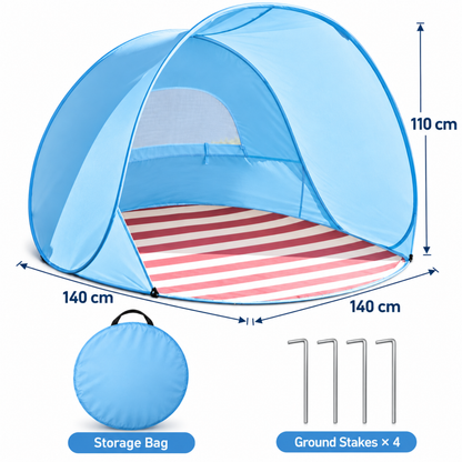 Little Teekie Baby Beach Tent | UPF 50+ Pop-Up Sun Shelter – Sky Blue