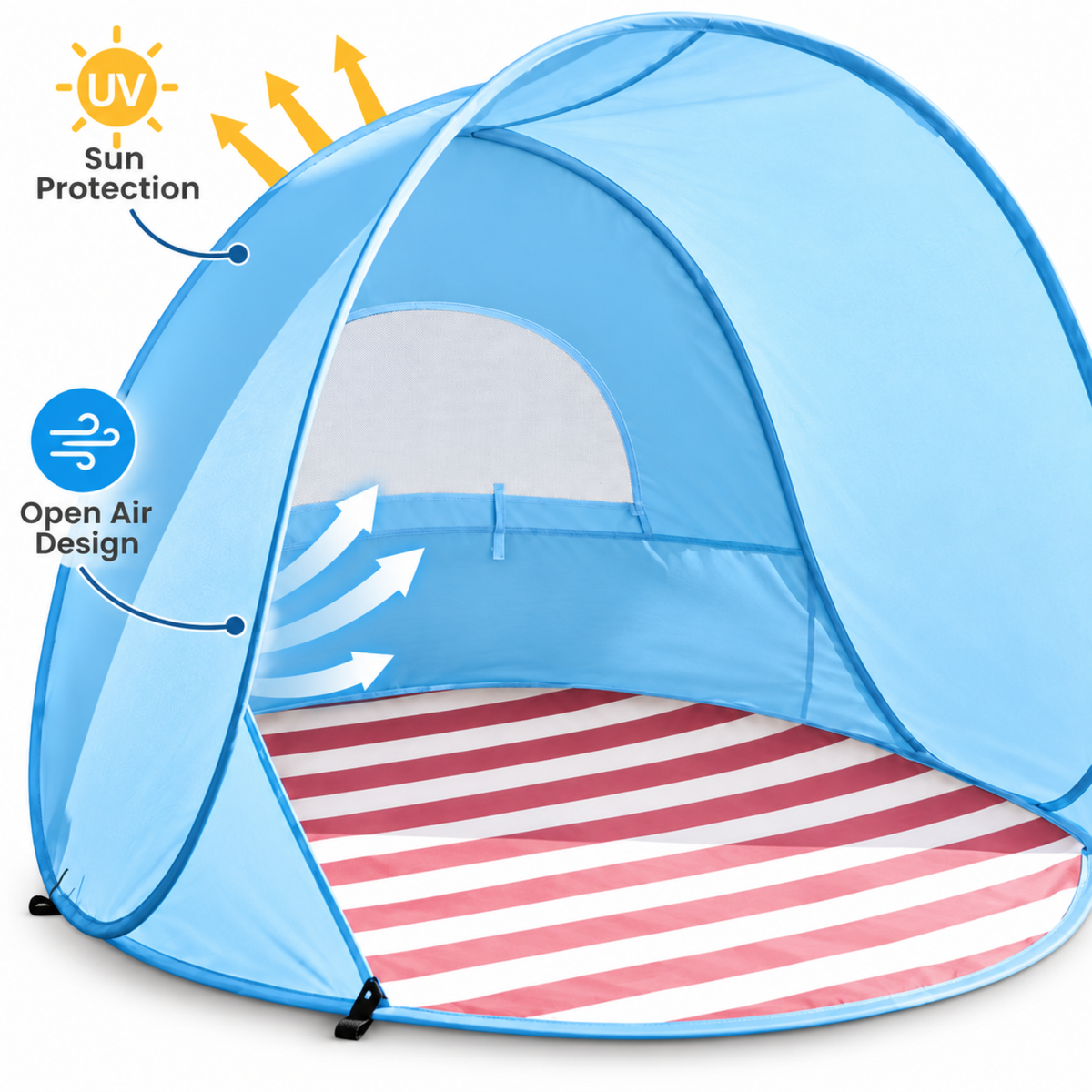 Little Teekie Baby Beach Tent | UPF 50+ Pop-Up Sun Shelter – Sky Blue