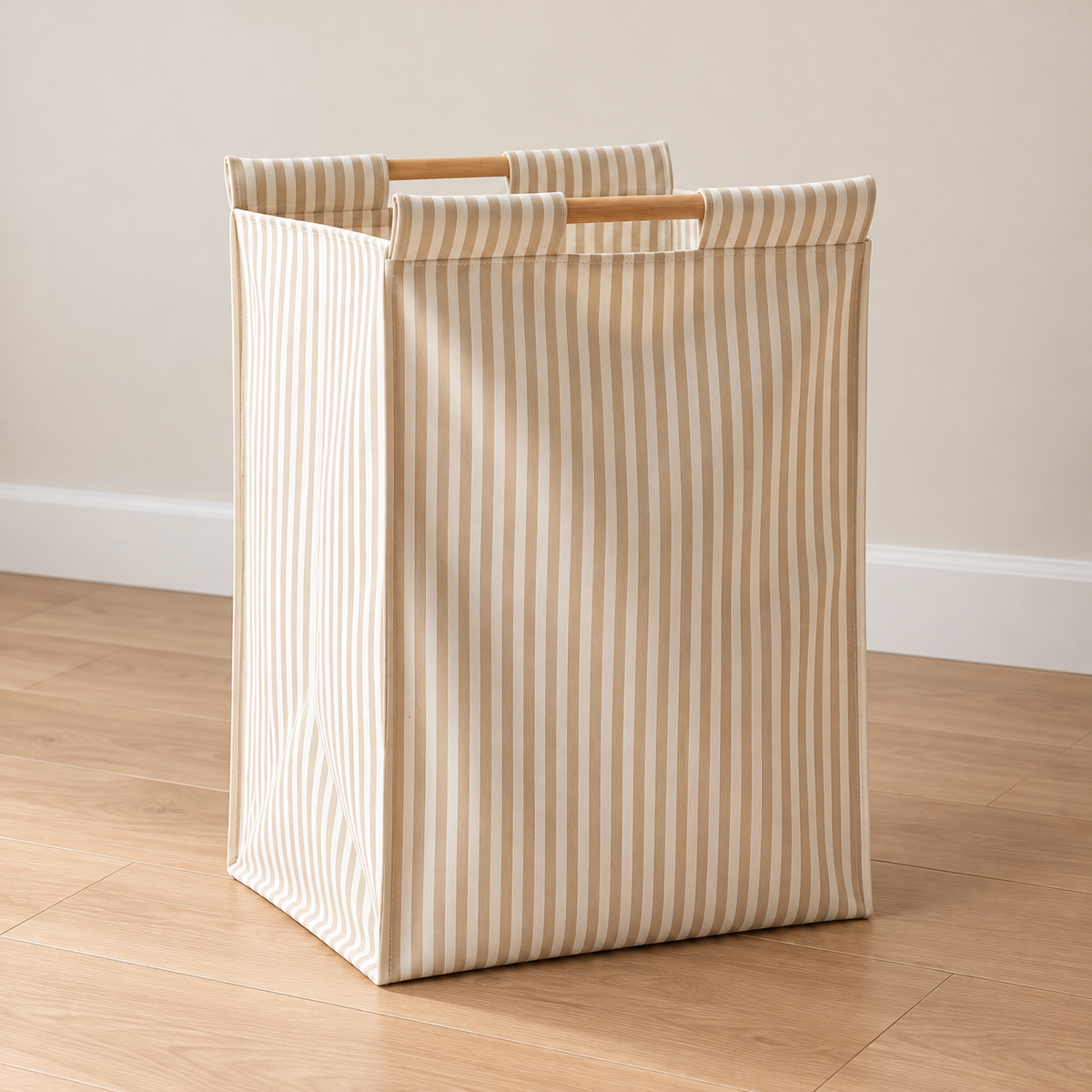 Little Teekie Large Cotton Canvas Storage Basket | Soft Toy & Nursery Organiser – Beige
