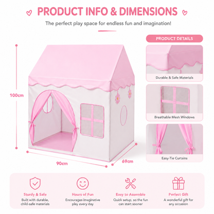 Little Teekie Kids Playhouse Tent Indoor Fabric Play Hut