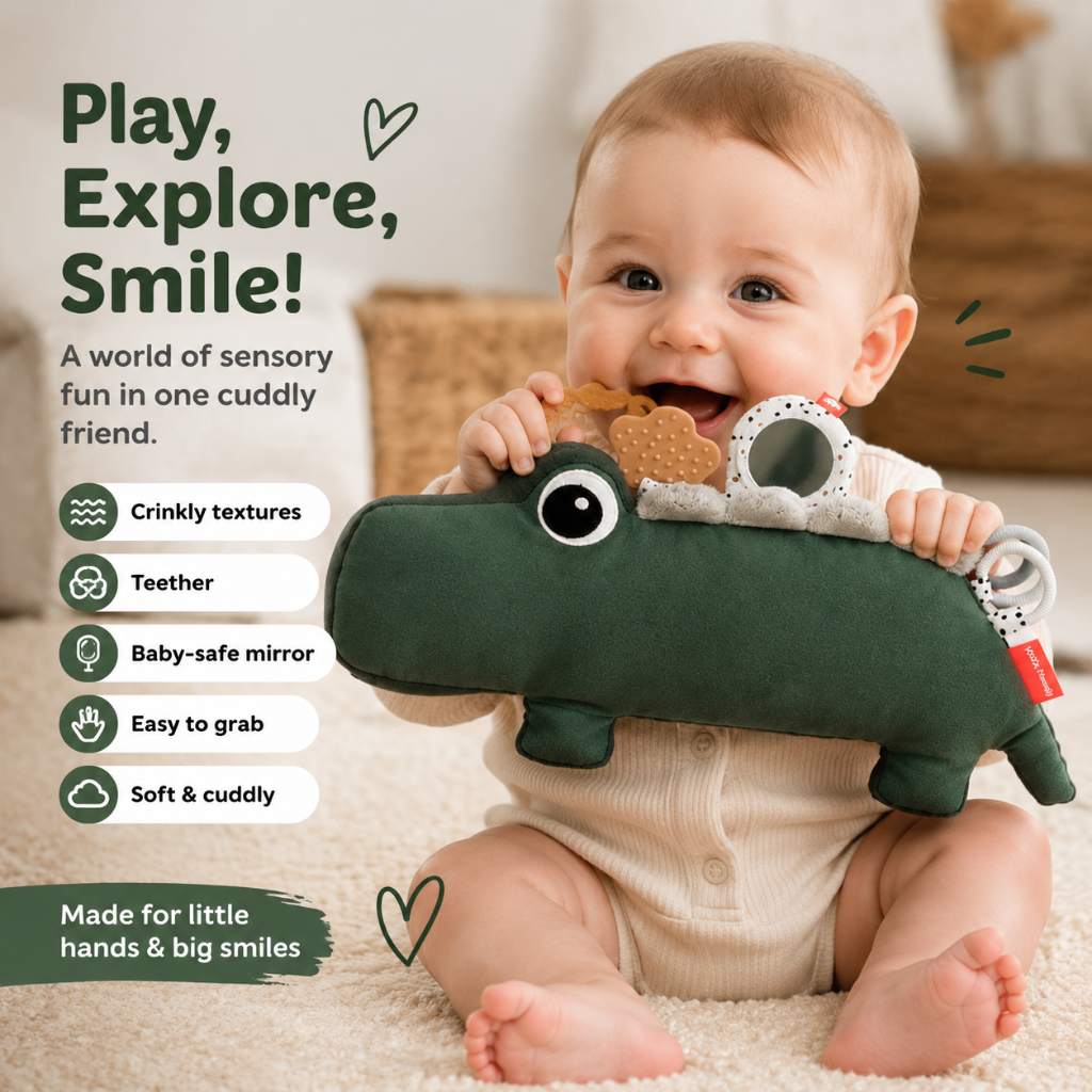 Little Teekie Crocodile Tummy Time Sensory Activity Toy