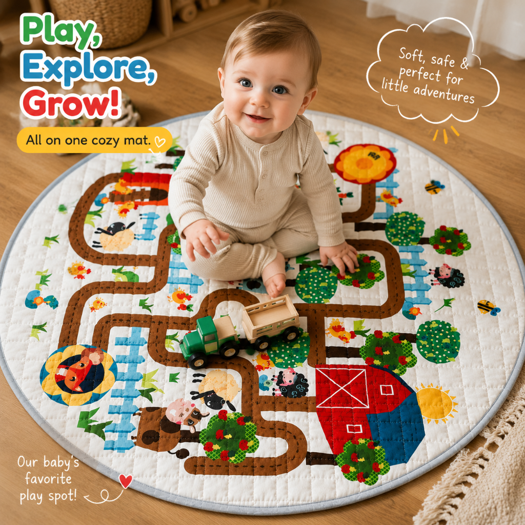 Little Teekie Farm Maze Baby Play Mat