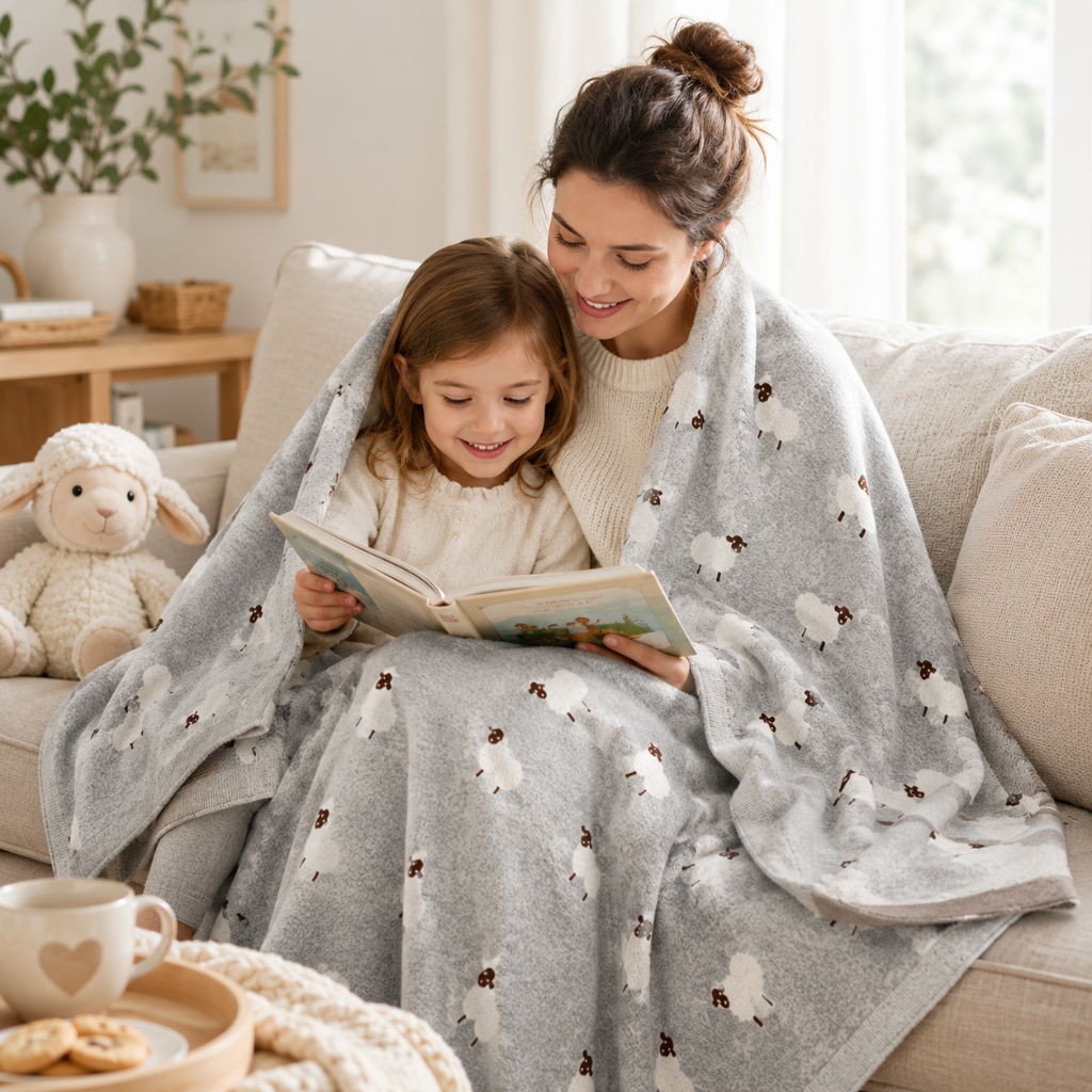 Little Teekie Sheep Pattern Baby Blanket