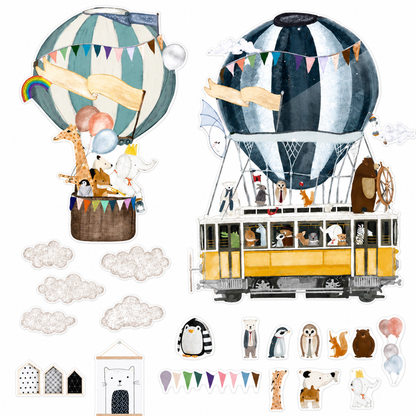 Little Teekie Hot Air Balloon Wall Stickers