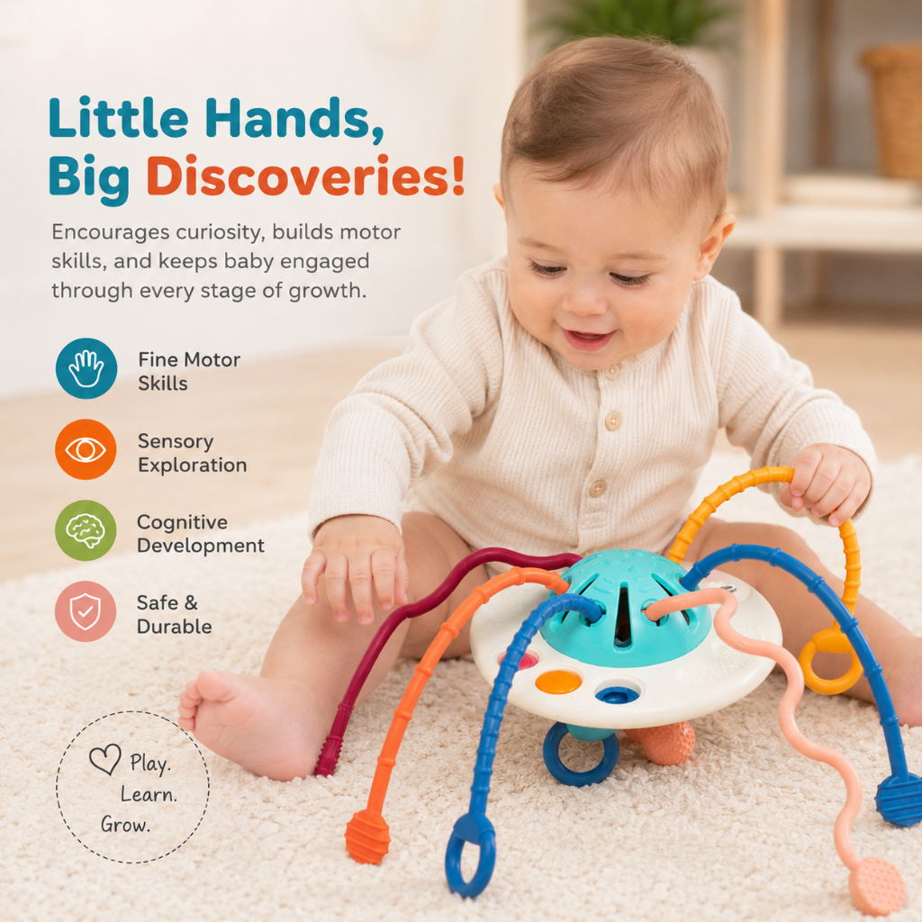Little Teekies Sensory Pull and Teethe Toy for Babies