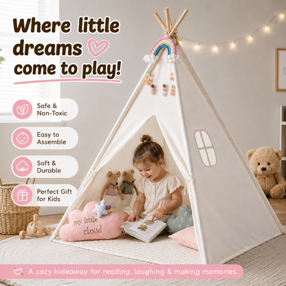 Little Teekies Kids Teepee Play Tent with Mat