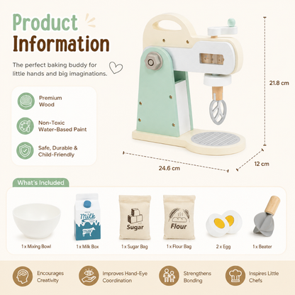 Little Teekie Wooden Mixer Kitchen Play Set