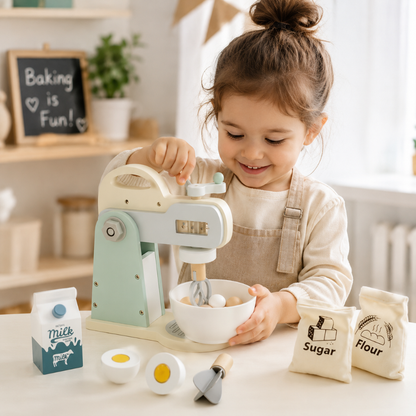Little Teekie Wooden Mixer Kitchen Play Set